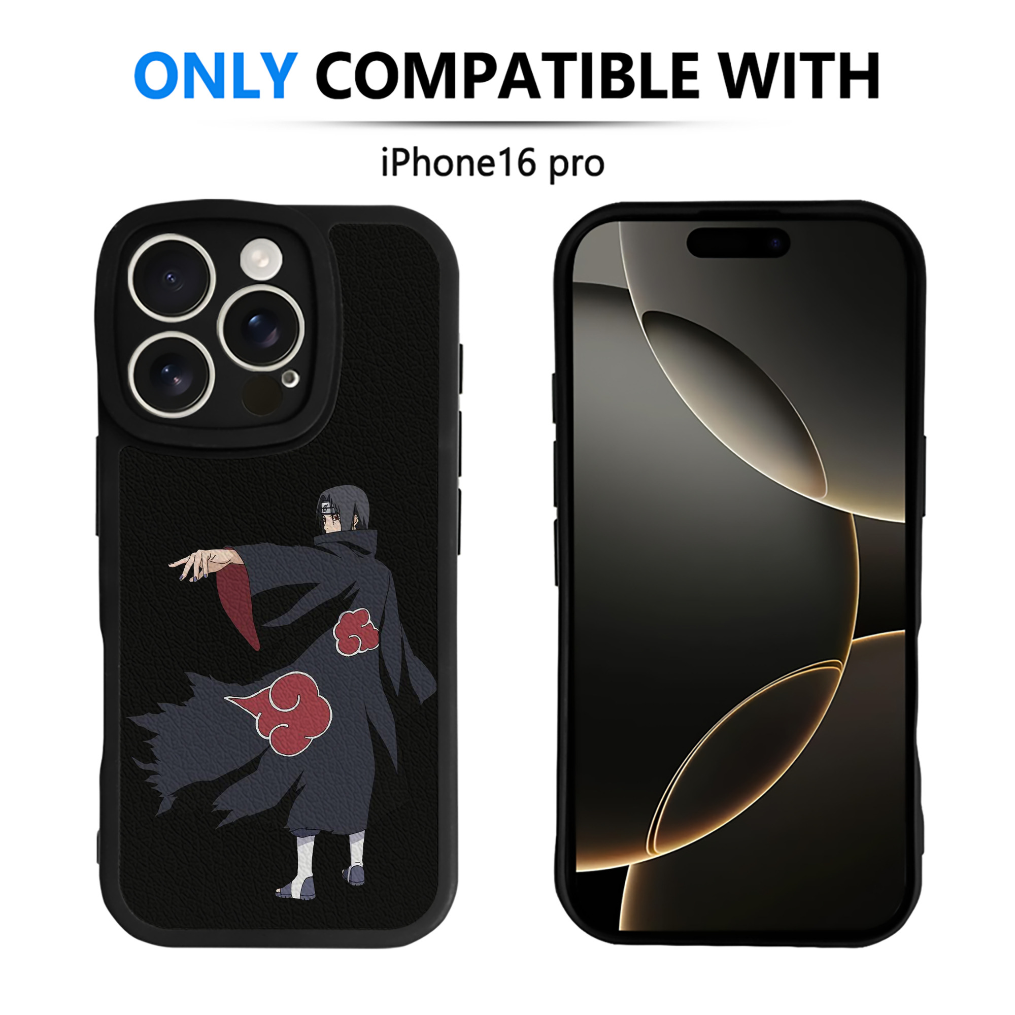 （画像用） NARUTO -ナルト- うちは イタチ Uchiha Itachi 【iPhone 16シリーズ対応】シリコンスマホケース（レザー調） 材質：シリコン